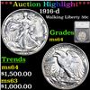 ***Auction Highlight*** 1916-d Walking Liberty Half Dollar 50c Graded ms64 By SEGS (fc)