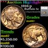 ***Auction Highlight*** 1916-p Buffalo Nickel 5c Graded ms66+ By SEGS (fc)