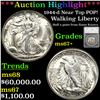 ***Auction Highlight*** 1944-d Walking Liberty Half Dollar Near Top POP! 50c Graded ms67+ By SEGS (f