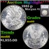 ***Auction Highlight*** 1881-p Morgan Dollar $1 Graded ms66 By SEGS (fc)