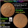***Auction Highlight*** 1797 Gripped Edge Draped Bust Large Cent rev 95 S-120B 1c Graded vf30 detail