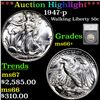 ***Auction Highlight*** 1947-p Walking Liberty Half Dollar 50c Graded ms66+ By SEGS (fc)