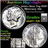 ***Auction Highlight*** 1944-s Mercury Dime Near Top POP! 10c Graded ms67+ fsb By SEGS (fc)