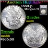***Auction Highlight*** 1889-p Morgan Dollar $1 Graded ms66 By SEGS (fc)