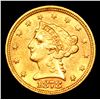 Image 2 : ***Auction Highlight*** 1878-p Gold Liberty Quarter Eagle $2 1/2 Graded Select Unc By USCG (fc)