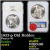 NGC 1923-p Peace Dollar Old Holder $1 Graded ms64 By NGC