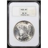 Image 2 : NGC 1923-p Peace Dollar Old Holder $1 Graded ms64 By NGC