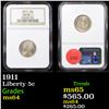 Image 1 : NGC 1911 Liberty Nickel 5c Graded ms64 BY NGC