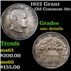 Image 1 : 1922 Grant Old Commem Half Dollar 50c Grades Unc Details