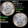 Image 1 : 1891-p Morgan Dollar $1 Grades Choice Unc