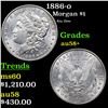 1886-o Morgan Dollar $1 Grades Choice AU/BU Slider+