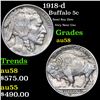 1918-d Buffalo Nickel 5c Grades Choice AU/BU Slider