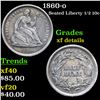 1860-o Seated Liberty Half Dime 1/2 10c Grades xf details