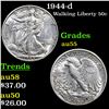 1944-d Walking Liberty Half Dollar 50c Grades Choice AU