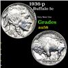 1936-p Buffalo Nickel 5c Grades Choice AU/BU Slider