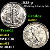 Image 1 : 1938-p Walking Liberty Half Dollar 50c Grades Select+ Unc