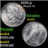 Image 1 : 1926-p Peace Dollar $1 Grades Choice Unc