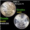 Image 1 : 1881-s Morgan Dollar $1 Grades GEM+ Unc