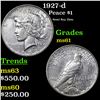 1927-d Peace Dollar $1 Grades BU+