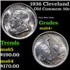 Image 1 : 1936 Cleveland Old Commem Half Dollar 50c Grades Choice+ Unc