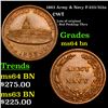 Image 1 : 1863 Army & Navy Civil War Token F-233/312a 1c Grades Choice Unc BN