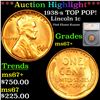 ***Auction Highlight*** 1938-s Lincoln Cent TOP POP! 1c Graded ms67+ By SEGS (fc)