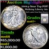 ***Auction Highlight*** 1944-p Walking Liberty Half Dollar Near Top POP! 50c Graded ms67+ By SEGS (f