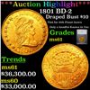 ***Auction Highlight*** 1801 Gold Draped Bust Eagle $10 BD-2 Graded ms61 By SEGS (fc)