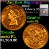 ***Auction Highlight*** 1892 Gold Liberty Half Eagle $5 Graded ms63 PL By SEGS (fc)