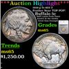 ***Auction Highlight*** 1916-p Buffalo Nickel fs-402 2 Feather Near TOP POP! 5c Graded ms65 By SEGS 
