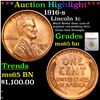 ***Auction Highlight*** 1916-s Lincoln Cent 1c Graded ms65 bn By SEGS (fc)