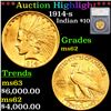 ***Auction Highlight*** 1914-s Gold Indian Eagle $10 Graded ms62 By SEGS (fc)