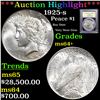 ***Auction Highlight*** 1925-s Peace Dollar $1 Graded Choice+ Unc By USCG (fc)