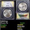 ANACS 1923-p Peace Dollar $1 Graded ms62 By ANACS