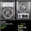 Image 1 : Proof PCGS 1963 Franklin Half Dollar 50c Graded pr67 By PCGS