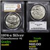 Image 1 : PCGS 1974-s Silver Eisenhower Dollar $1 Graded ms66 By PCGS