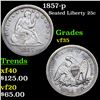 1857-p Seated Liberty Quarter 25c Grades vf++