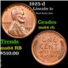 Image 1 : 1925-d Lincoln Cent 1c Grades Choice Unc RB
