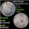 1823 Capped Bust Half Dollar O-110 50c Grades Select AU