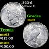 Image 1 : 1922-d Peace Dollar $1 Grades Select Unc