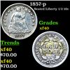 Image 1 : 1857-p Seated Liberty Half Dime 1/2 10c Grades xf
