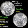Image 1 : 1891-p Morgan Dollar $1 Grades Select Unc