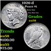 Image 1 : 1926-d Peace Dollar $1 Grades Choice AU/BU Slider