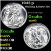 Image 1 : 1943-p Walking Liberty Half Dollar 50c Grades GEM Unc