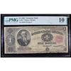 Image 2 : Ultra Rare 1891 $1 Trteasury Note "Stanton Note" FR-351 Tillman-Morgan Graded VG10 By PMG