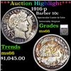 Image 1 : ***Auction Highlight*** 1916-p Barber Dime 10c Graded ms66 By SEGS (fc)