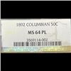 Image 8 : ***Auction Highlight*** 1892 Columbian Old Commem Half Dollar 50c Graded ms64 PL By SEGS (fc)