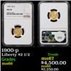 Image 1 : ***Auction Highlight*** NGC 1900-p Gold Liberty Quarter Eagle $2 1/2 Graded ms66 By NGC (fc)