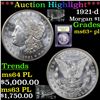 Image 1 : ***Auction Highlight*** 1921-d Morgan Dollar 1 Graded Select Unc+ PL By USCG (fc)