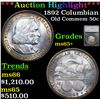 Image 1 : ***Auction Highlight*** 1892 Columbian Old Commem Half Dollar 50c Graded ms65+ By SEGS (fc)